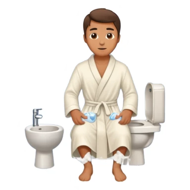 Man using Bidet sticker