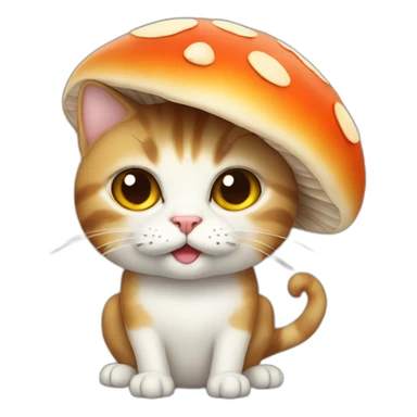 A cat with a mushroom head sticker