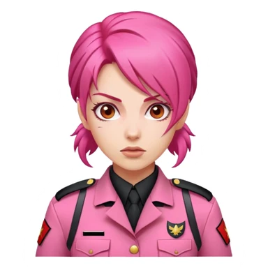Pink red woman soldier power attackng sticker
