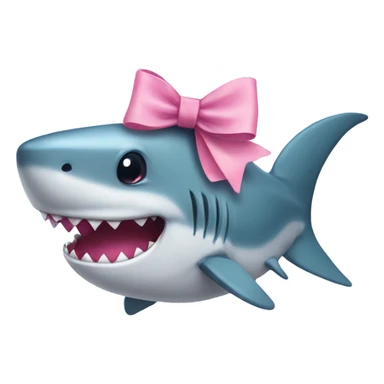 a cute shark with a pink bow sticker