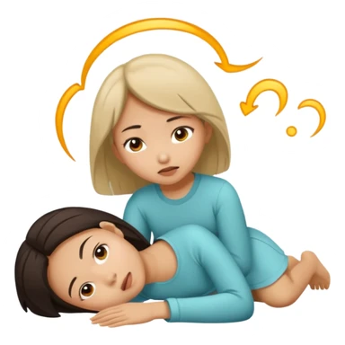 tan asian girl fainting sticker