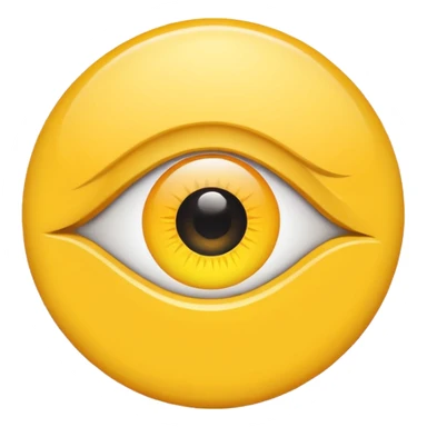 Yellow circle with an eye towards the middle left of the circle sticker