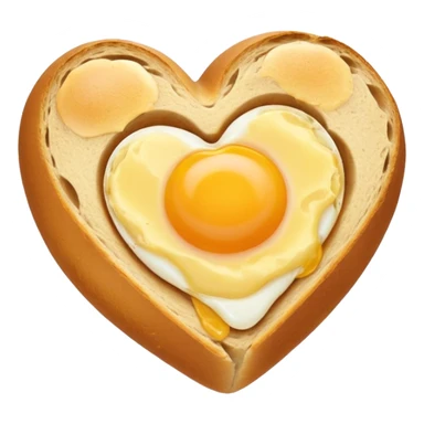Egg in a sour dough bread, bread is heart shaped sticker