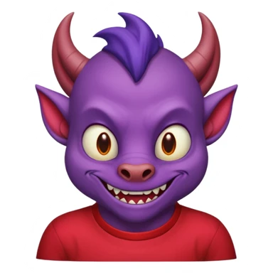 purple face devil with shirt sticker