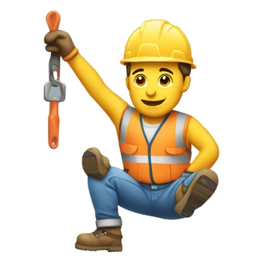 acrobatic construction worker sticker