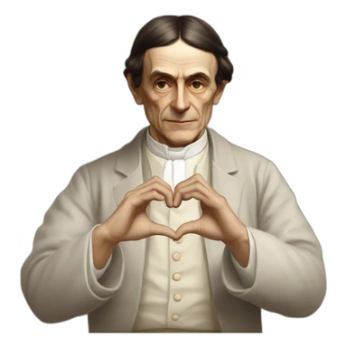 Rudolf steiner making heart with hands sticker