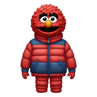 Elmo wearing puffer jacket and tracksuit sticker