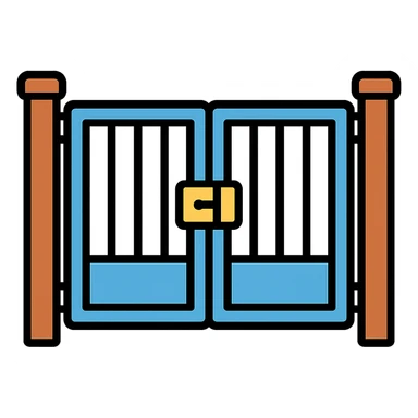 aluminum swing gate, industrial style, sturdy and functional sticker