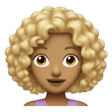 Blonde curly hair girl with tan skin sticker