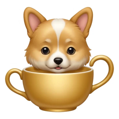 dog  holding ah tea cup sticker