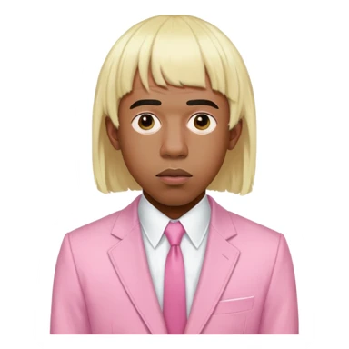 Tyler the Creator with blonde wig and pink suit from IGOR era sticker