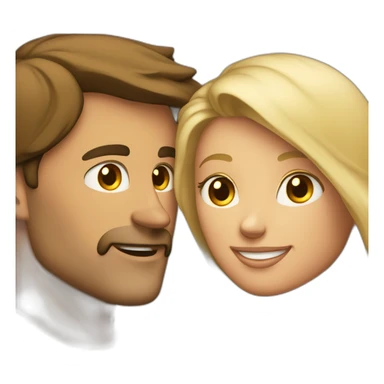 Homme brune et femme blond qui s’embrasse sticker