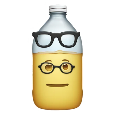 Water bottle wearing glasses sticker