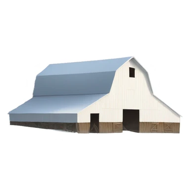 White barn with snow sticker