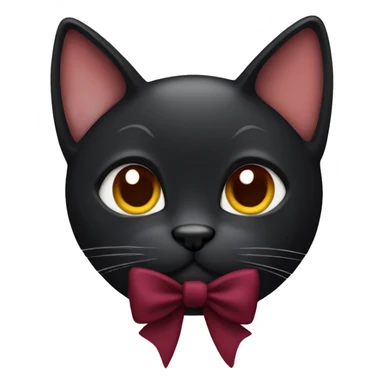 black cat with a maroon bow  sticker