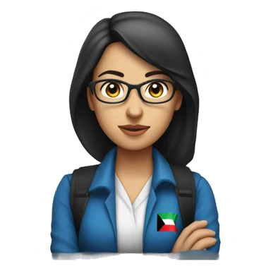 Female Palestinian Journalist Wearing a blue vest with PRESS written in big letters in front sticker