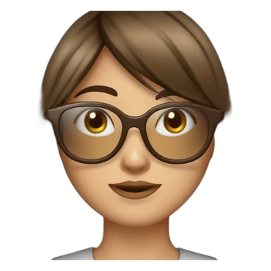 fille avec frange brune et des lunettes sticker