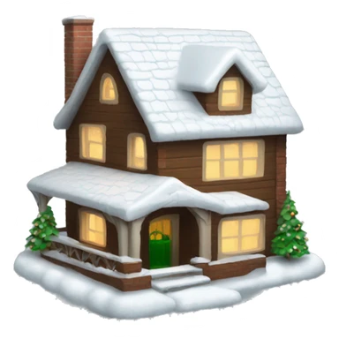 Snowy house on Christmas  sticker