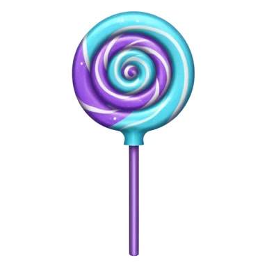 glitter cian and purple lolipop sticker