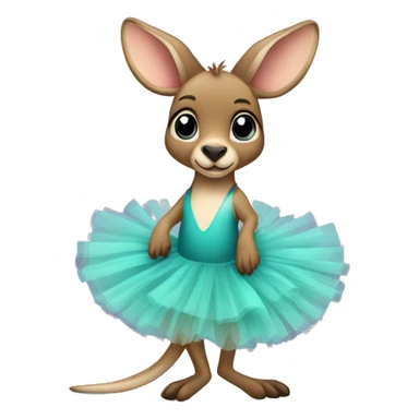 kangaroo with aqua tutu sticker