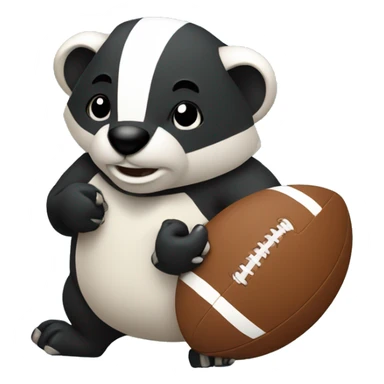 Badger holding rugby ball sticker