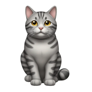 Fat grey tabby cat sticker