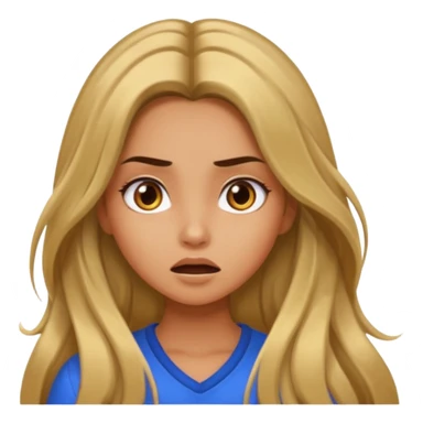 pretty long hair girl middle parted, amazed, good clothes, tanned, baddie sticker