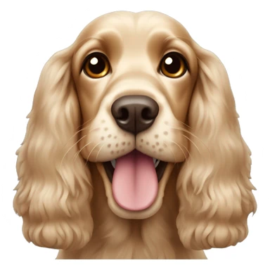 Cocker spaniel with a funny face sticker