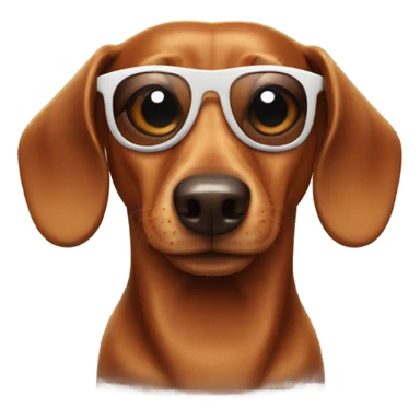 Brown Dachshund wearing sunglasses sticker