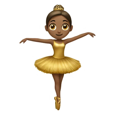  brown ballerina in a gold music box sticker