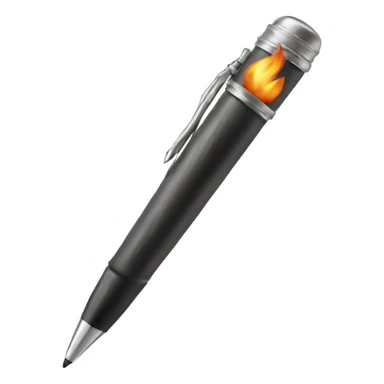 pen writing fire sticker