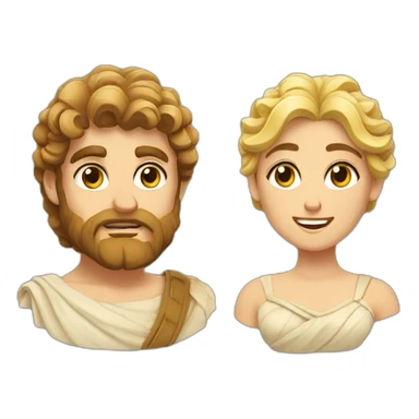 greek gods couple sticker