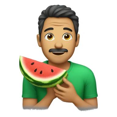 A man eating watermelon sticker