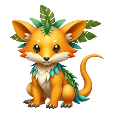 Cute cool colorful fantasy tropical animal hybrid Fakemon full body sticker
