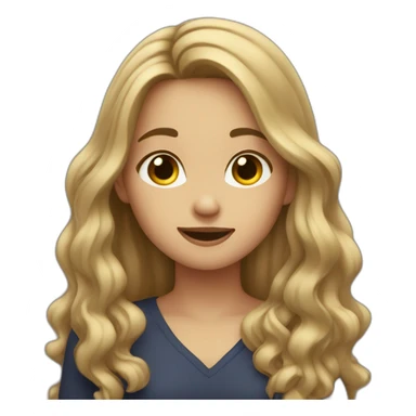Girl Long Dark blonde hair Showing the 100 sign and being like omg sticker
