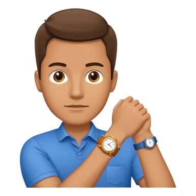 Male with wrist watch on right hand sticker