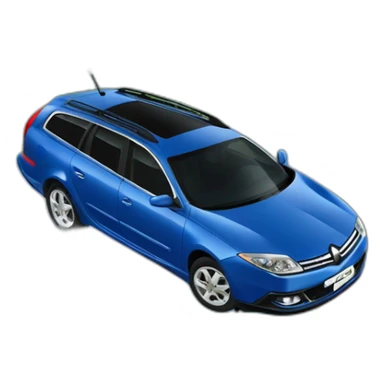 Blue Renault Laguna stationwagon flying off cliff sticker