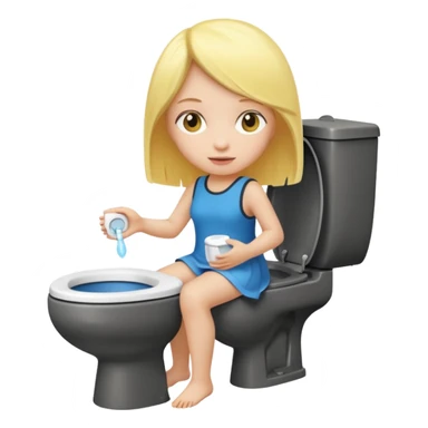 Yellow haired girl skibidy  toilet sticker