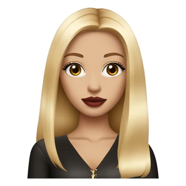 Blonde Girl with eylashes, rose lipstick, straight hair and louis vuitton bag sticker