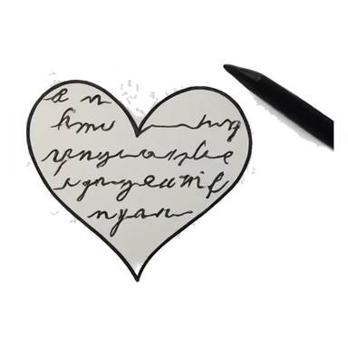My heart Love handwriting  sticker