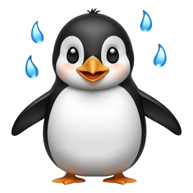 laughing penguin with tears while laughing  sticker