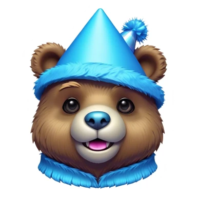 3D, adorable little Pixar style blue neon punk bear wearing a party hat, ultra detailed, each lash, eye, and strand of fur is shown in stunning detail as though captured in a timeless photograph, rich textures, visually rich, so lifelike it feels like it could leap off the page at any moment sticker