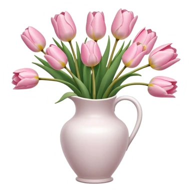 Light pink tulips in white vase sticker