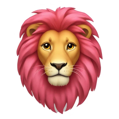 Lion with pink red yellow orange colored mane  sticker