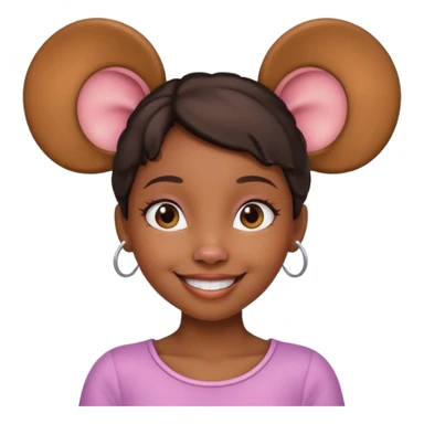 black girl with mouse ears sticker