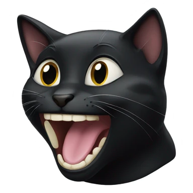 Female black cat laughing sticker