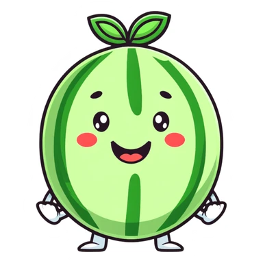 cute cartoon watermelon character sticker