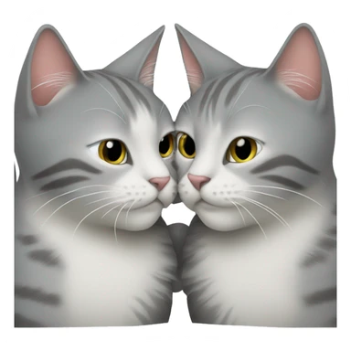 Two grey cats kissing sticker