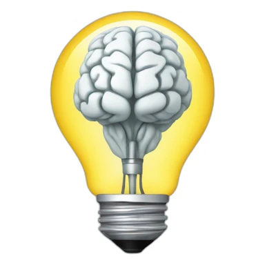 bulb with brain inside sticker