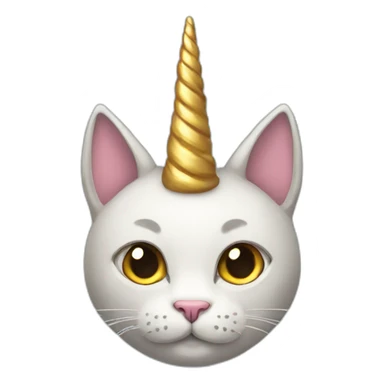 Cat with unicorn horn sticker